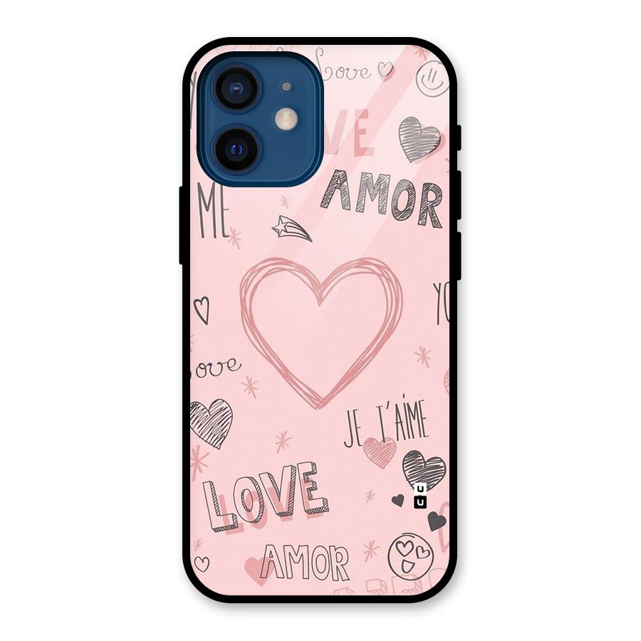 Love Amor Glass Back Case for iPhone 12 Mini
