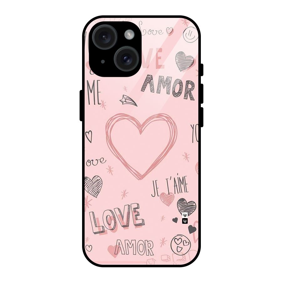 Love Amor Glass Back Case for iPhone 15