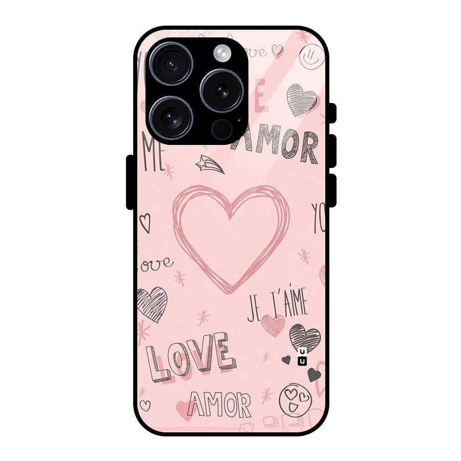 Love Amor Glass Back Case for iPhone 15 Pro