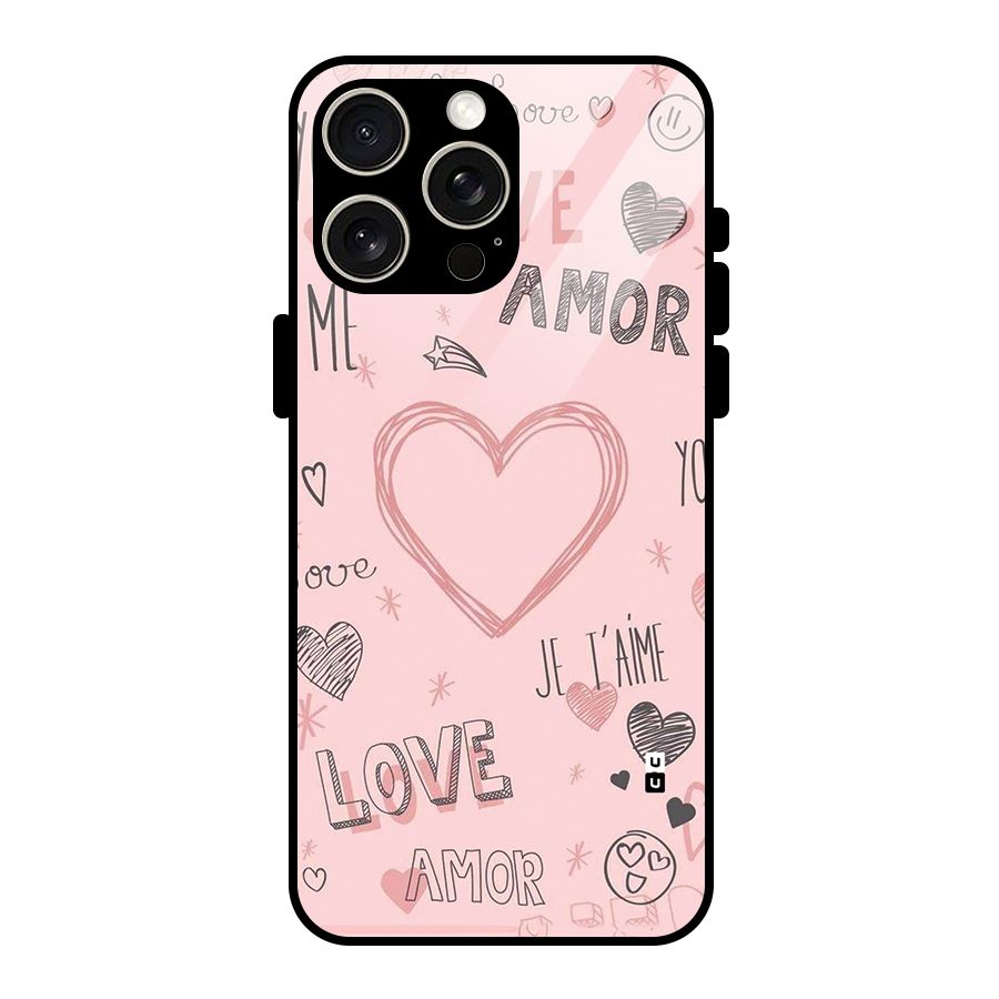 Love Amor Glass Back Case for iPhone 15 Pro Max