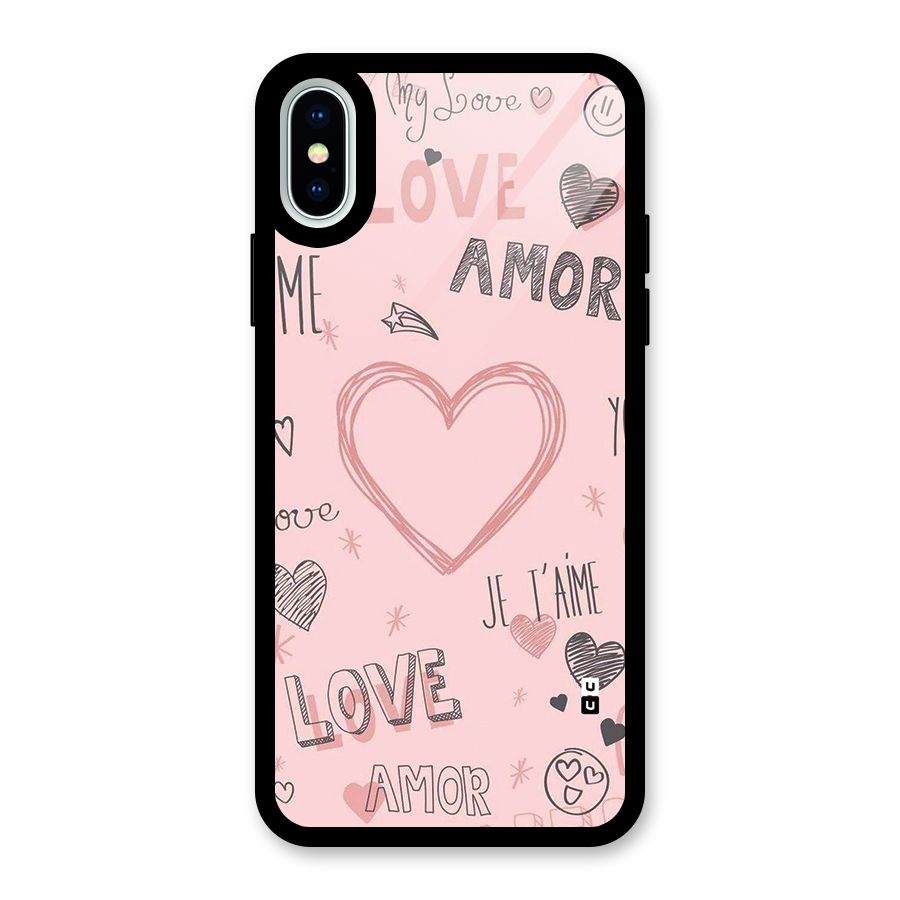 Love Amor Glass Back Case for iPhone XS
