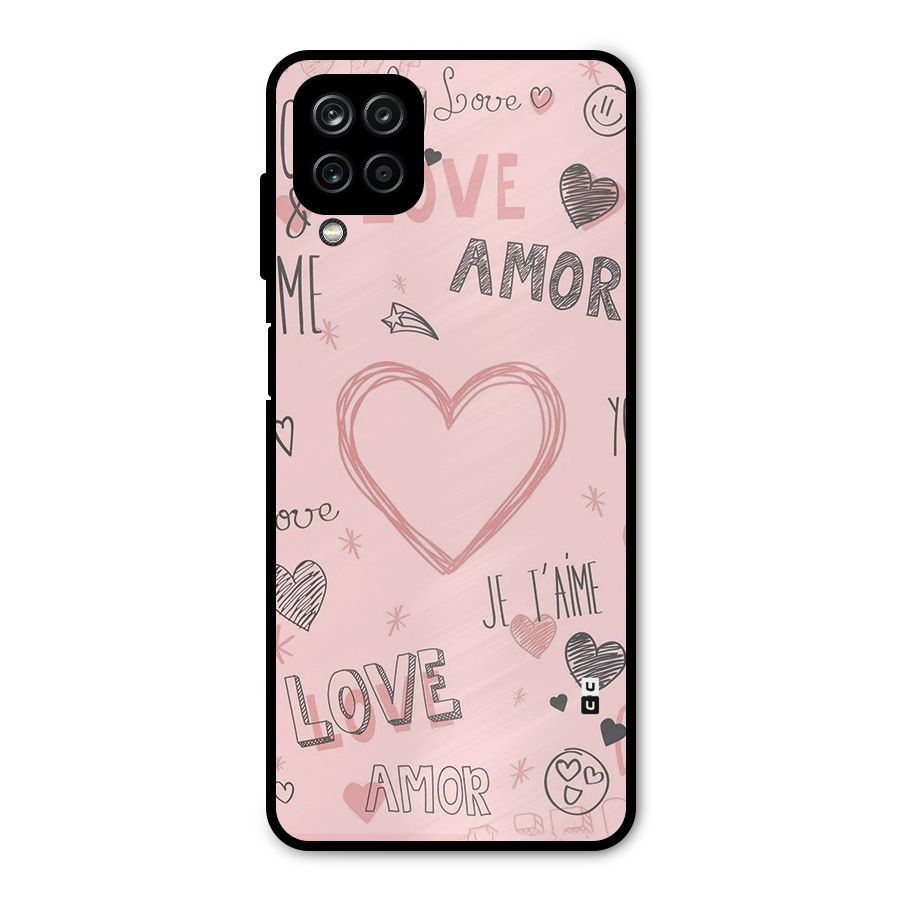 Love Amor Metal Back Case for Galaxy A12