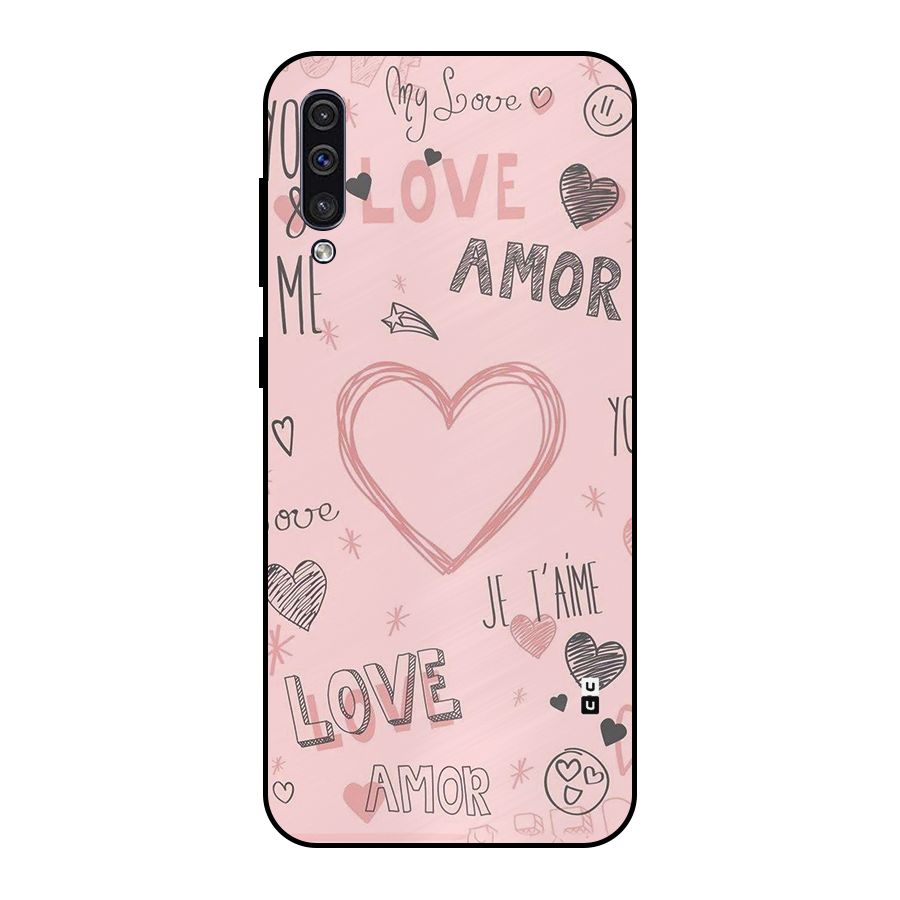 Love Amor Metal Back Case for Galaxy A50