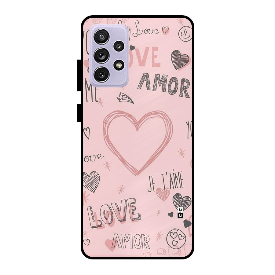 Love Amor Metal Back Case for Galaxy A72