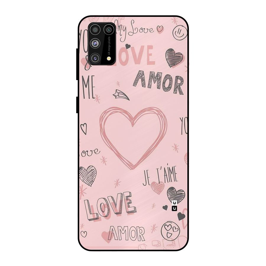 Love Amor Metal Back Case for Galaxy F41