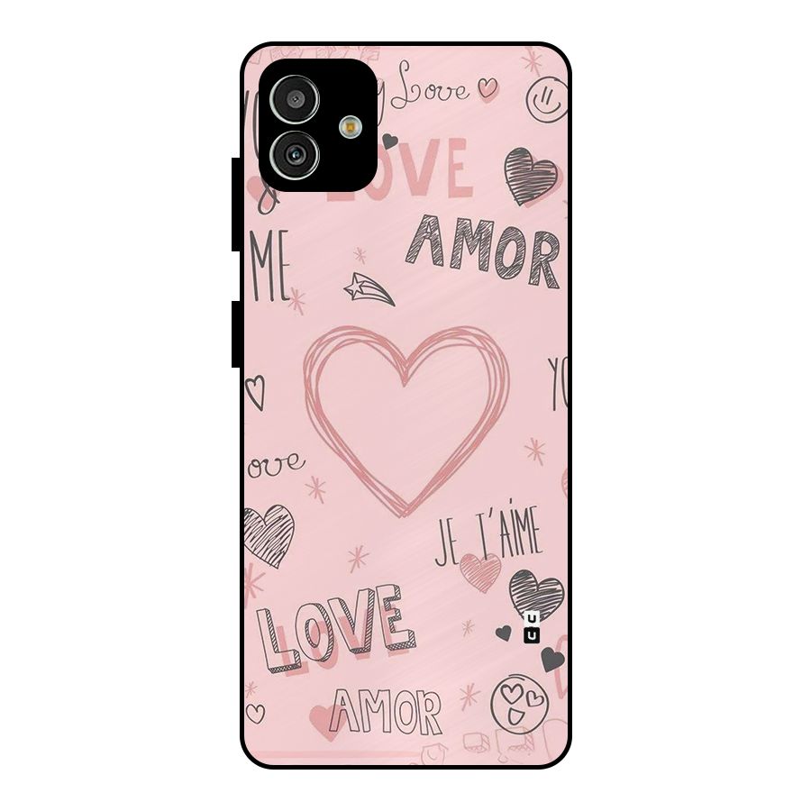 Love Amor Metal Back Case for Galaxy M13 5G