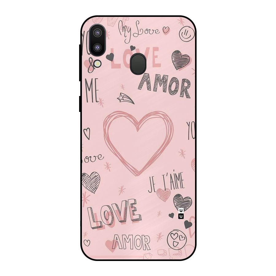 Love Amor Metal Back Case for Galaxy M20