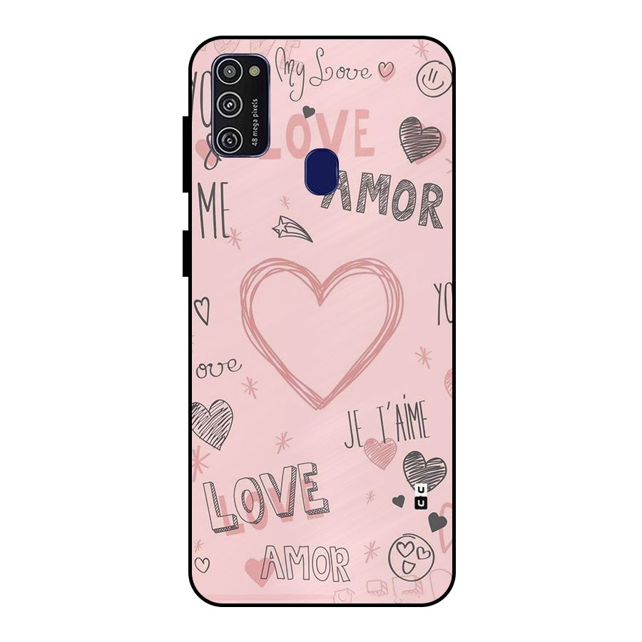 Love Amor Metal Back Case for Galaxy M30s