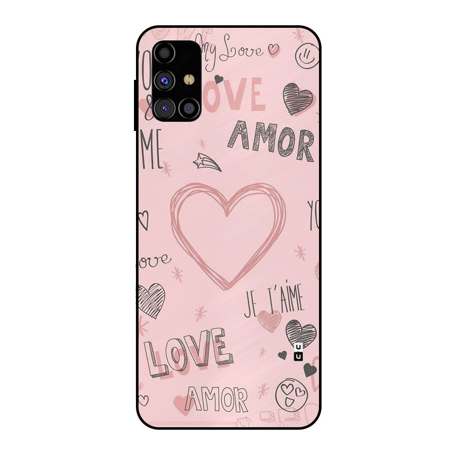 Love Amor Metal Back Case for Galaxy M31s
