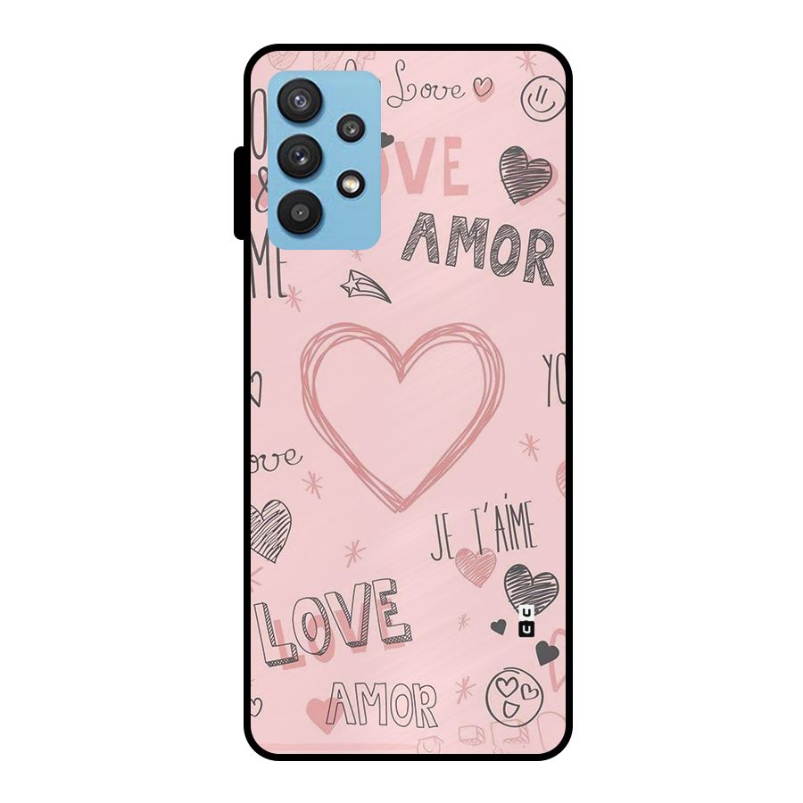 Love Amor Metal Back Case for Galaxy M32 5G