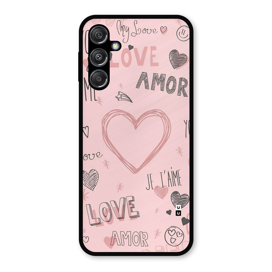 Love Amor Metal Back Case for Galaxy M34 5G