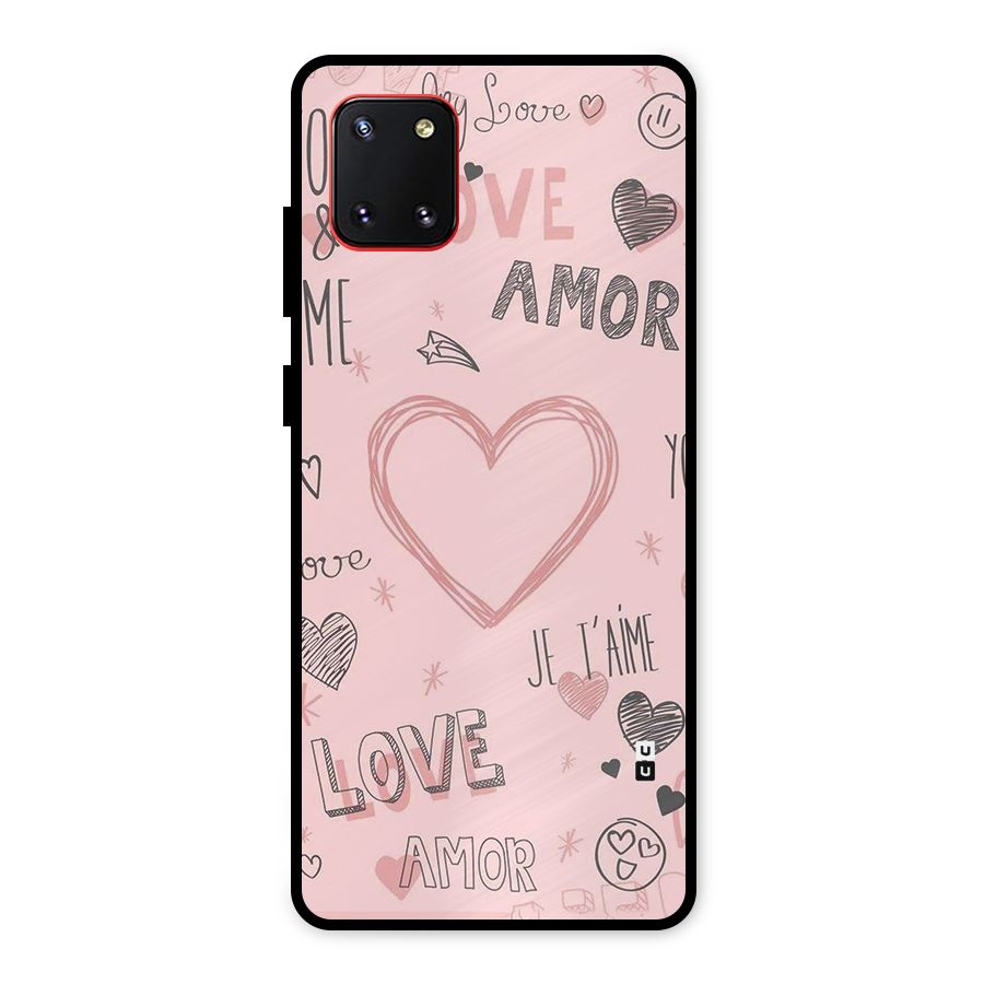Love Amor Metal Back Case for Galaxy Note 10 Lite