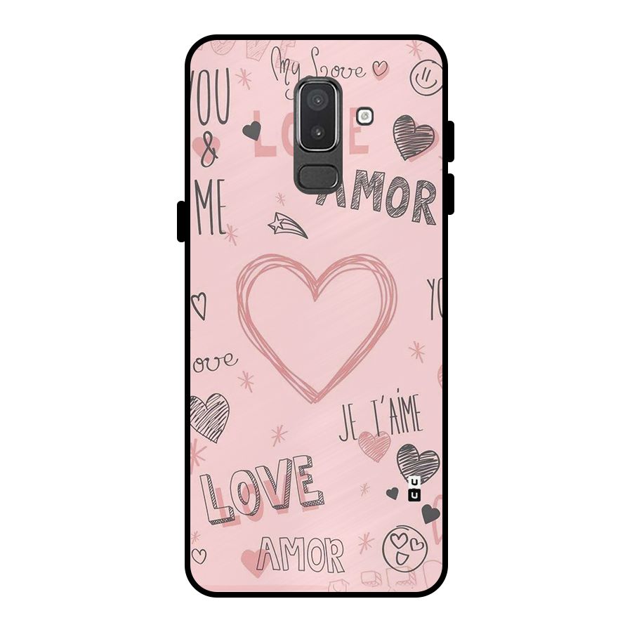 Love Amor Metal Back Case for Galaxy On8 (2018)