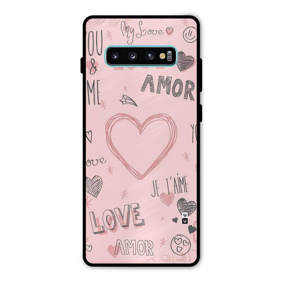 Love Amor Metal Back Case for Galaxy S10 Plus