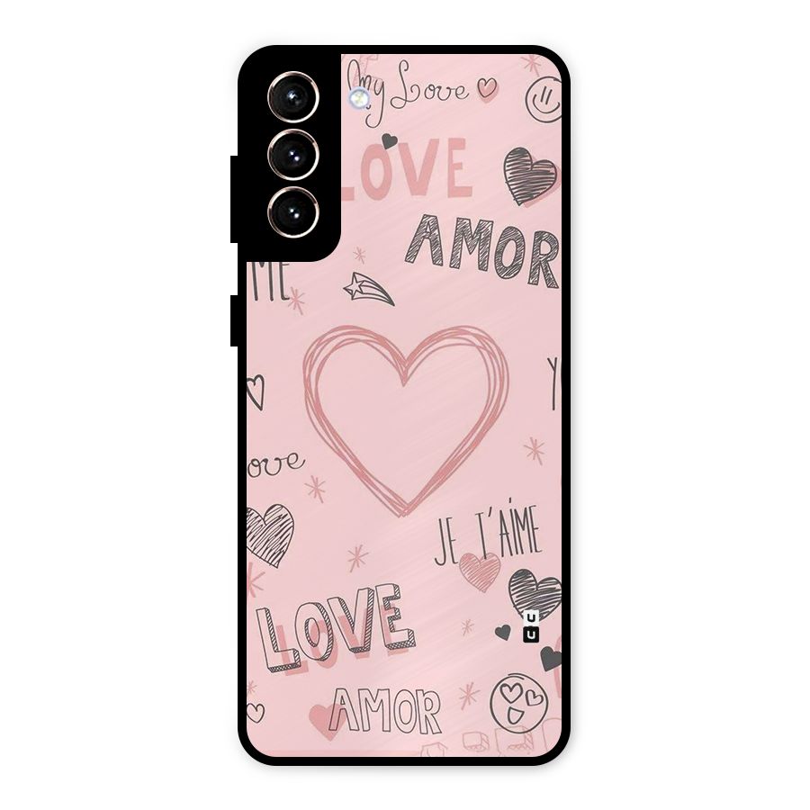Love Amor Metal Back Case for Galaxy S21 Plus