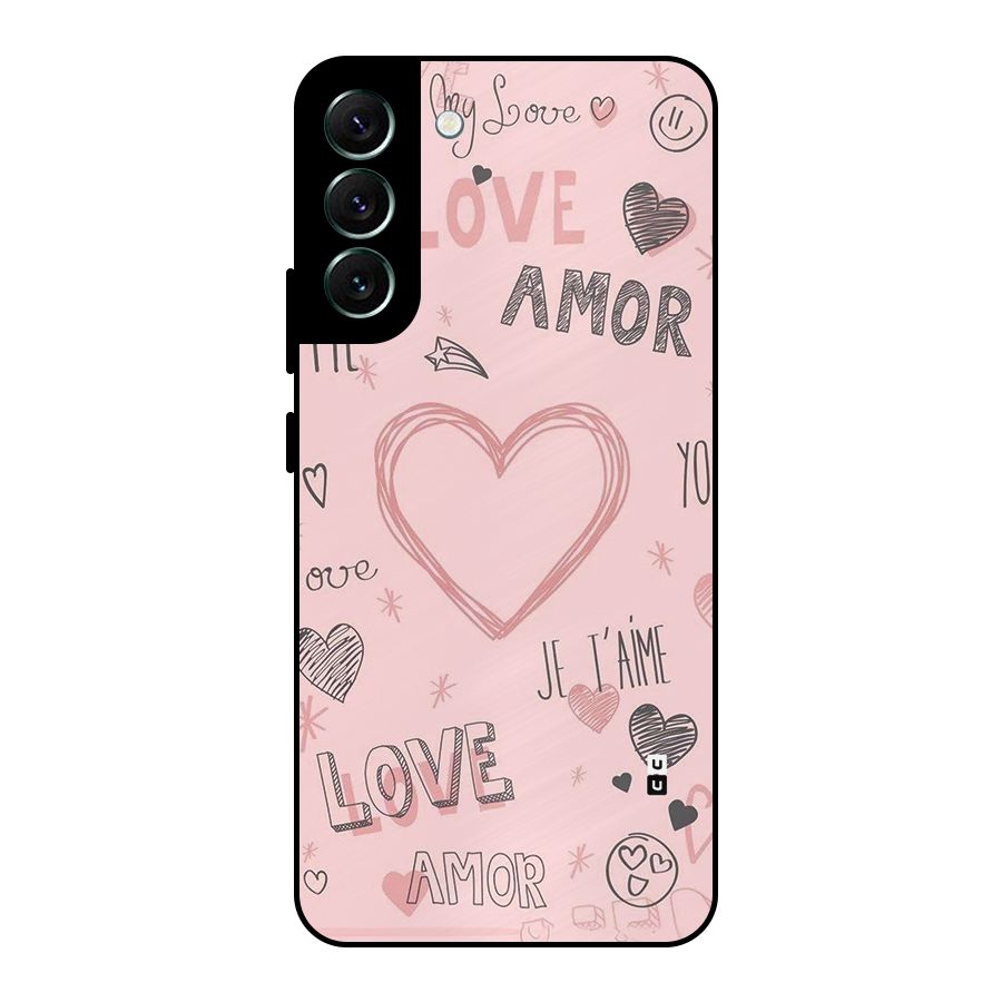 Love Amor Metal Back Case for Galaxy S22 Plus 5G