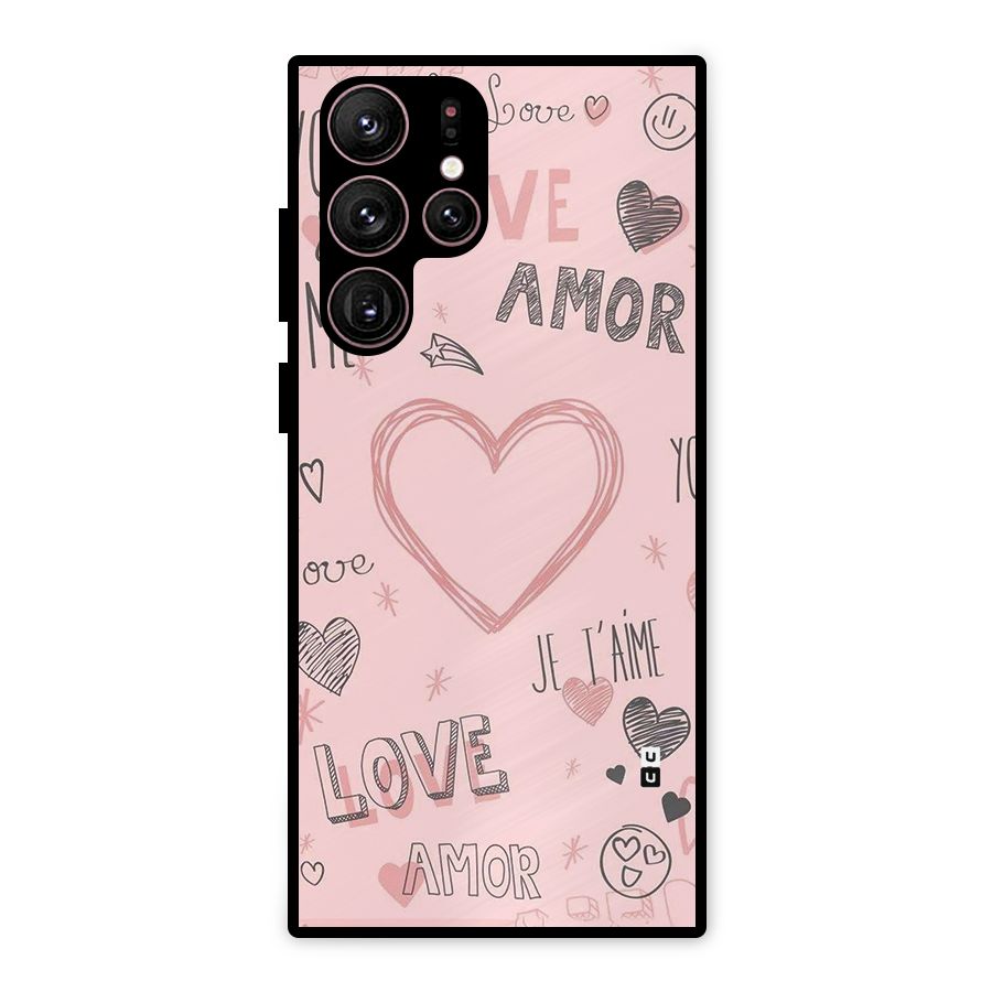 Love Amor Metal Back Case for Galaxy S22 Ultra 5G