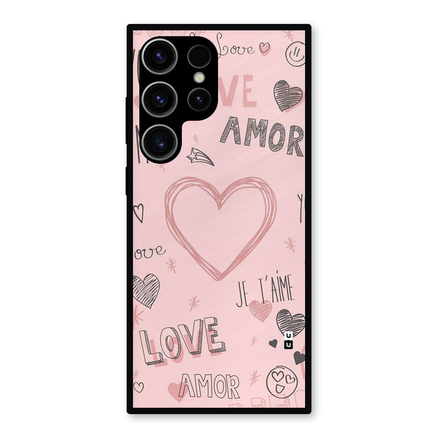 Love Amor Metal Back Case for Galaxy S23 Ultra