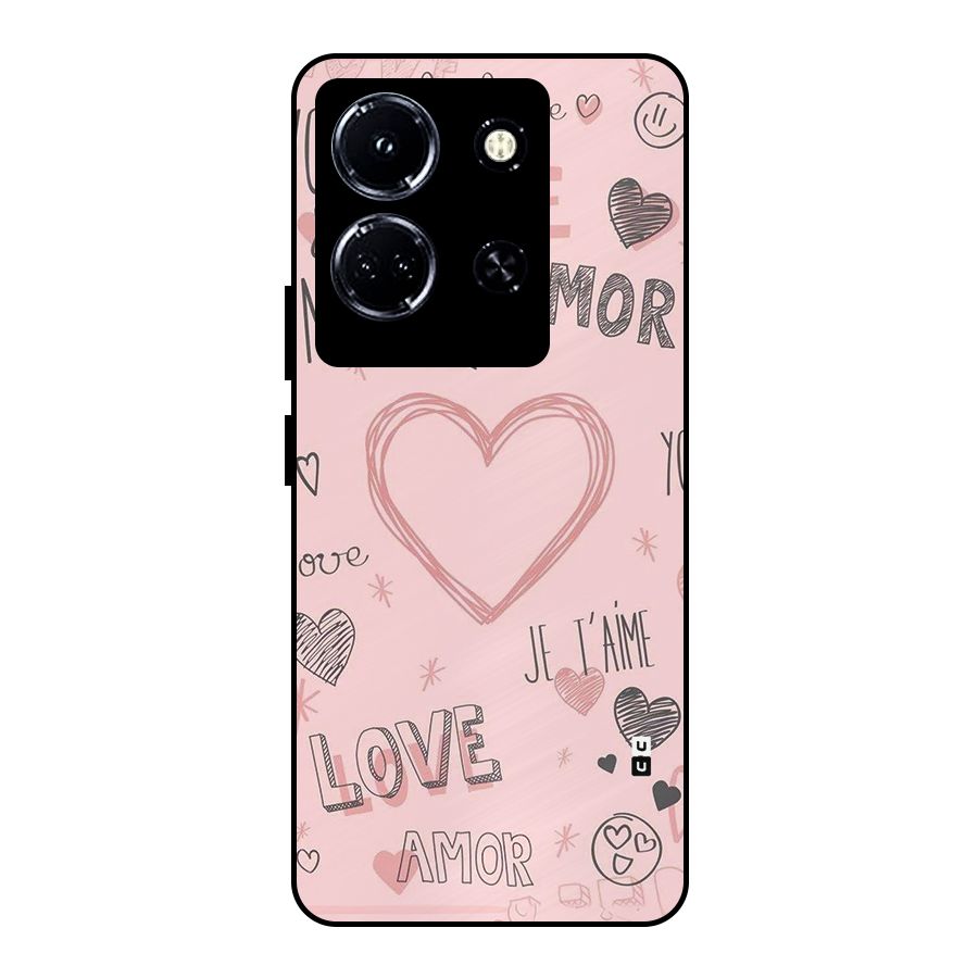 Love Amor Metal Back Case for Infinix Note 30 5G