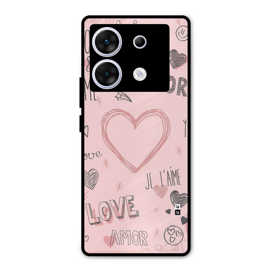 Love Amor Metal Back Case for Infinix Zero 30 5G