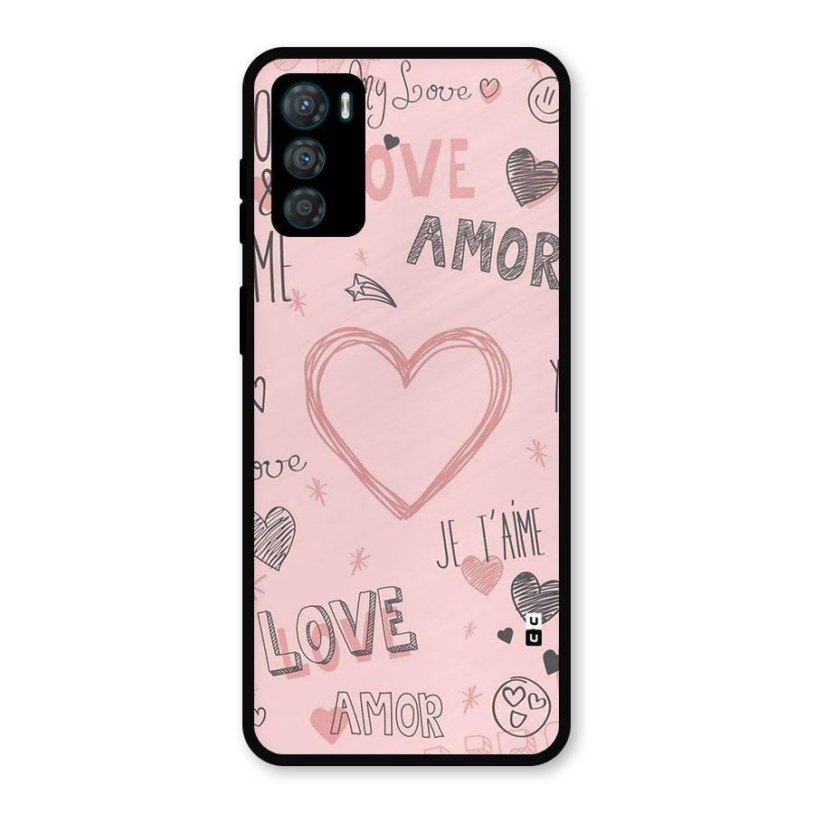 Love Amor Metal Back Case for Moto G42
