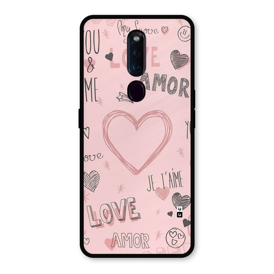 Love Amor Metal Back Case for Oppo F11 Pro