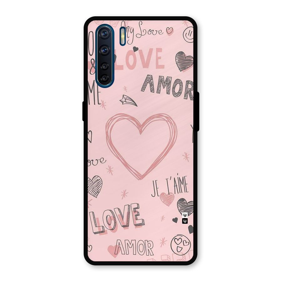 Love Amor Metal Back Case for Oppo F15