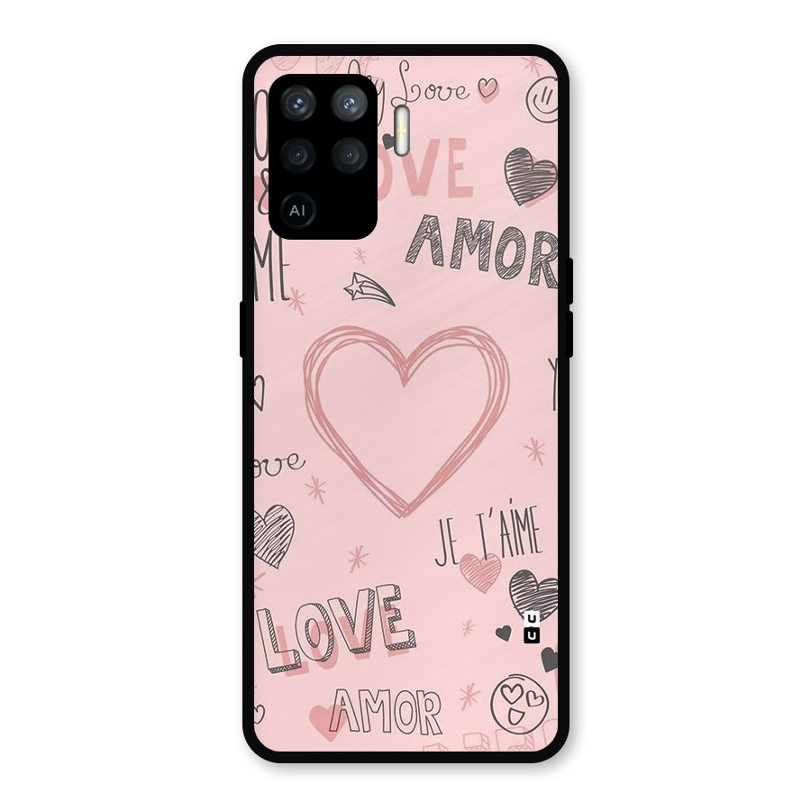 Love Amor Metal Back Case for Oppo F19 Pro