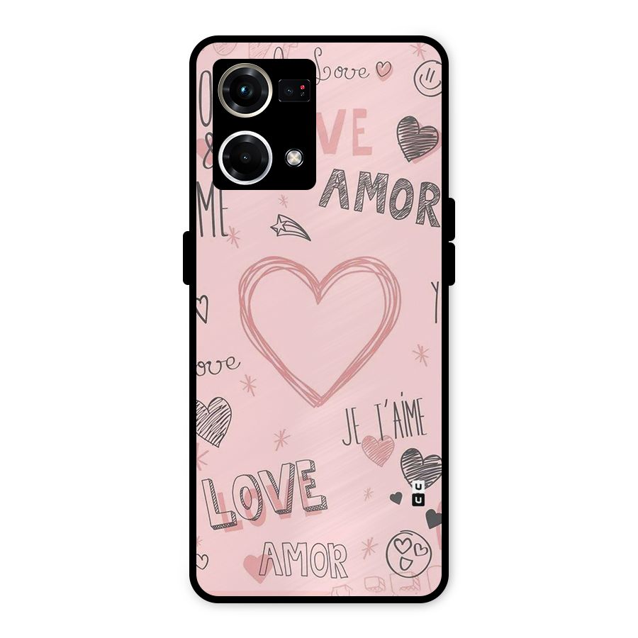 Love Amor Metal Back Case for Oppo F21 Pro 4G