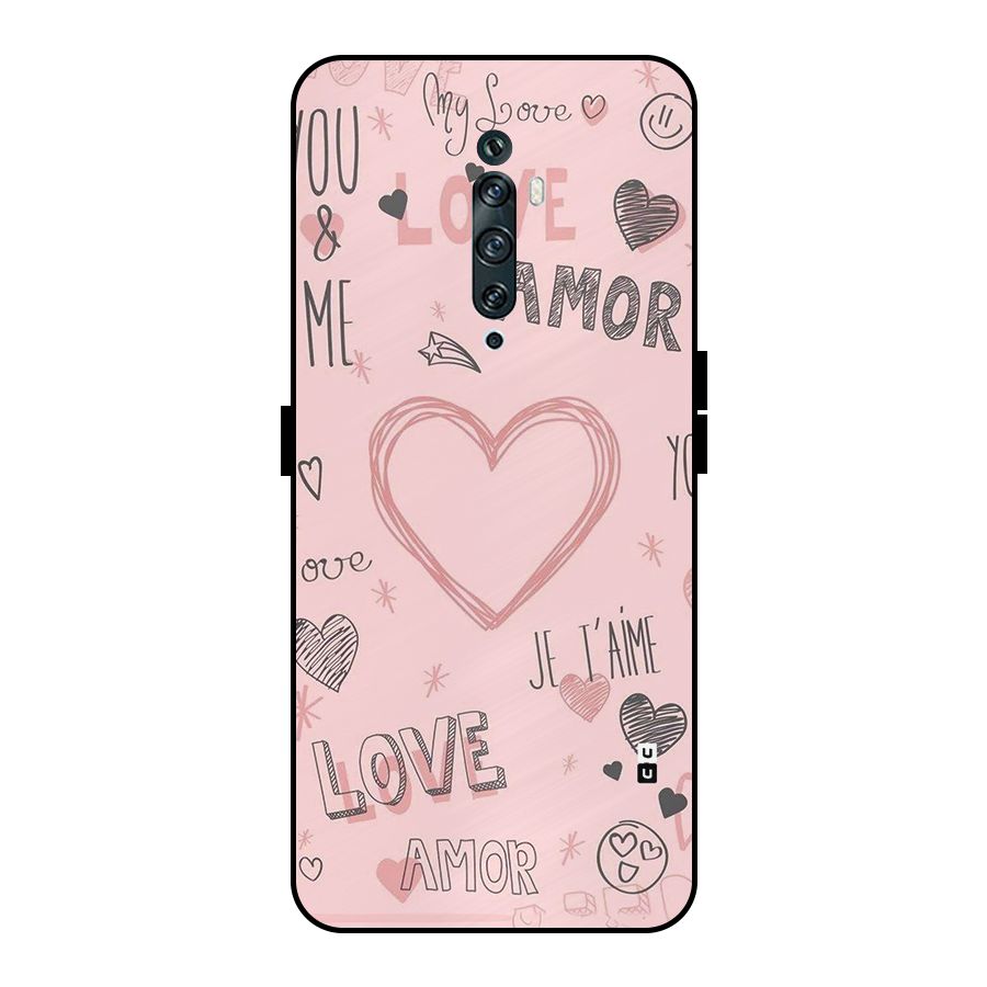 Love Amor Metal Back Case for Oppo Reno2 Z