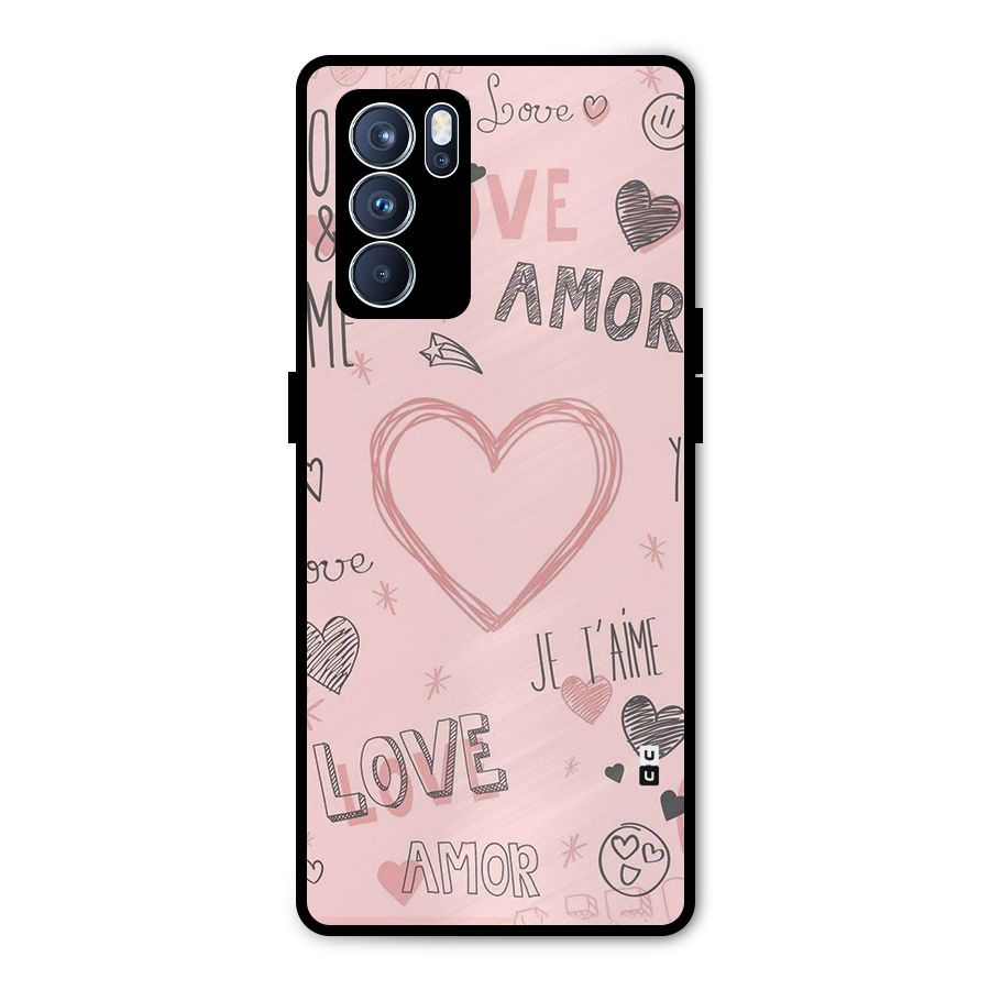 Love Amor Metal Back Case for Oppo Reno6 Pro 5G