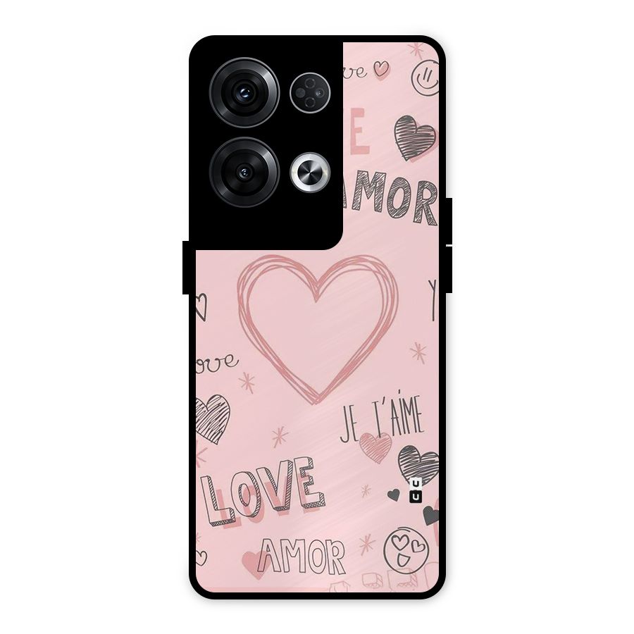 Love Amor Metal Back Case for Oppo Reno8 Pro 5G