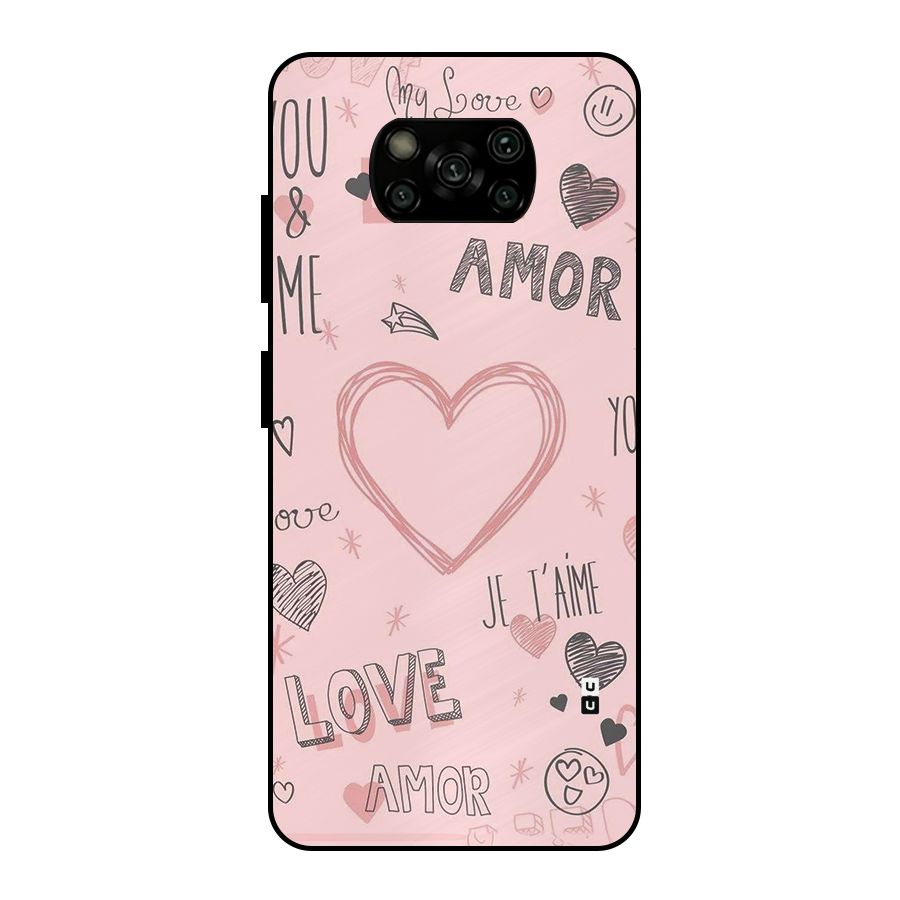 Love Amor Metal Back Case for Poco X3