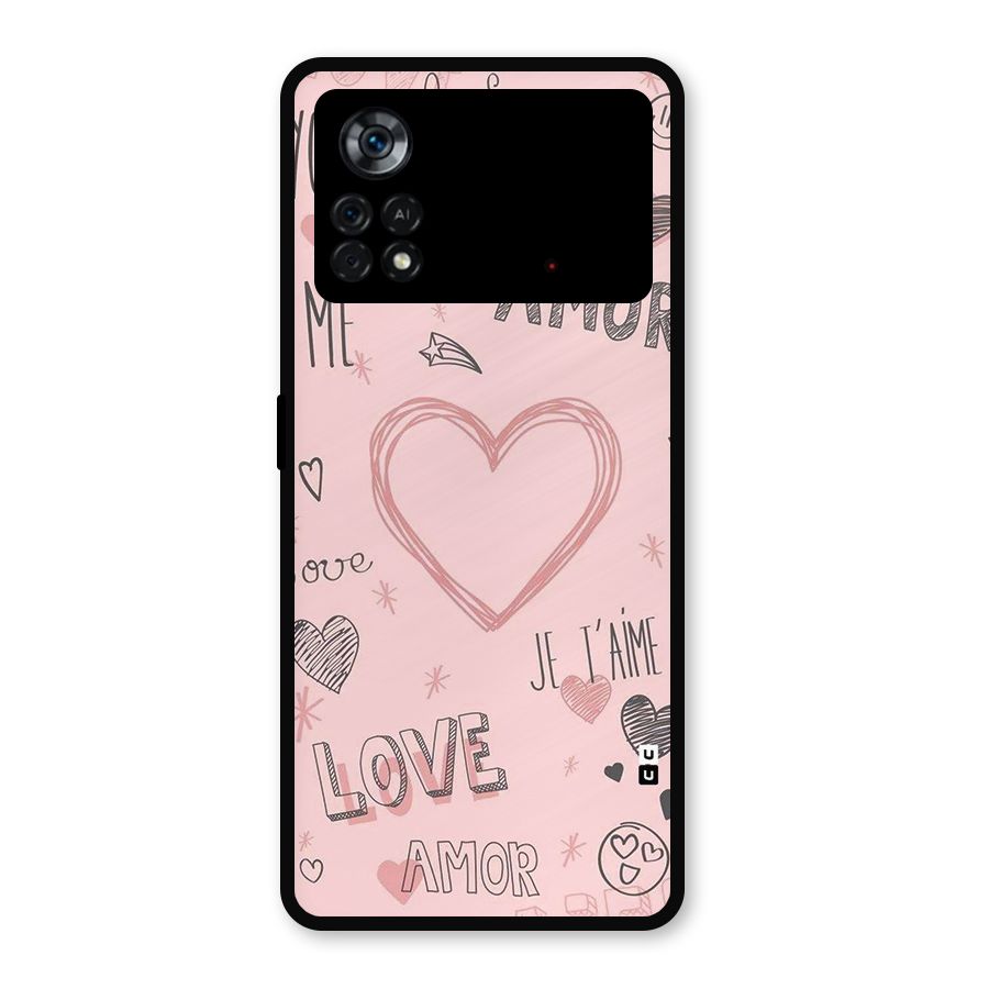 Love Amor Metal Back Case for Poco X4 Pro 5G