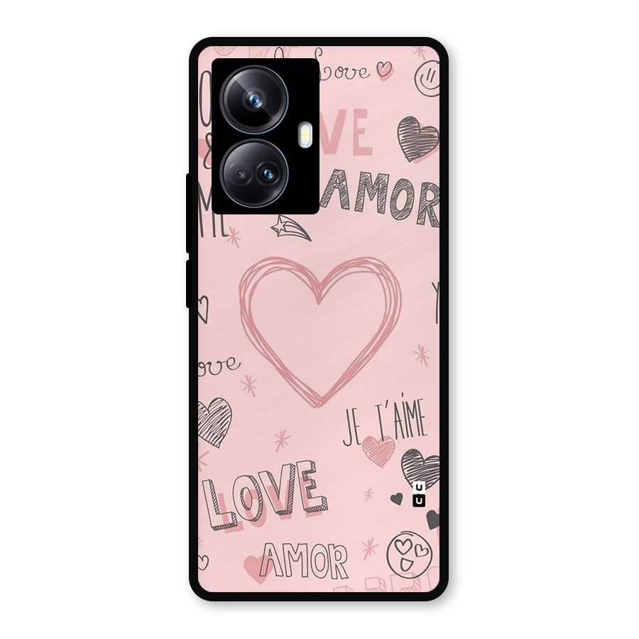 Love Amor Metal Back Case for Realme 10 Pro Plus