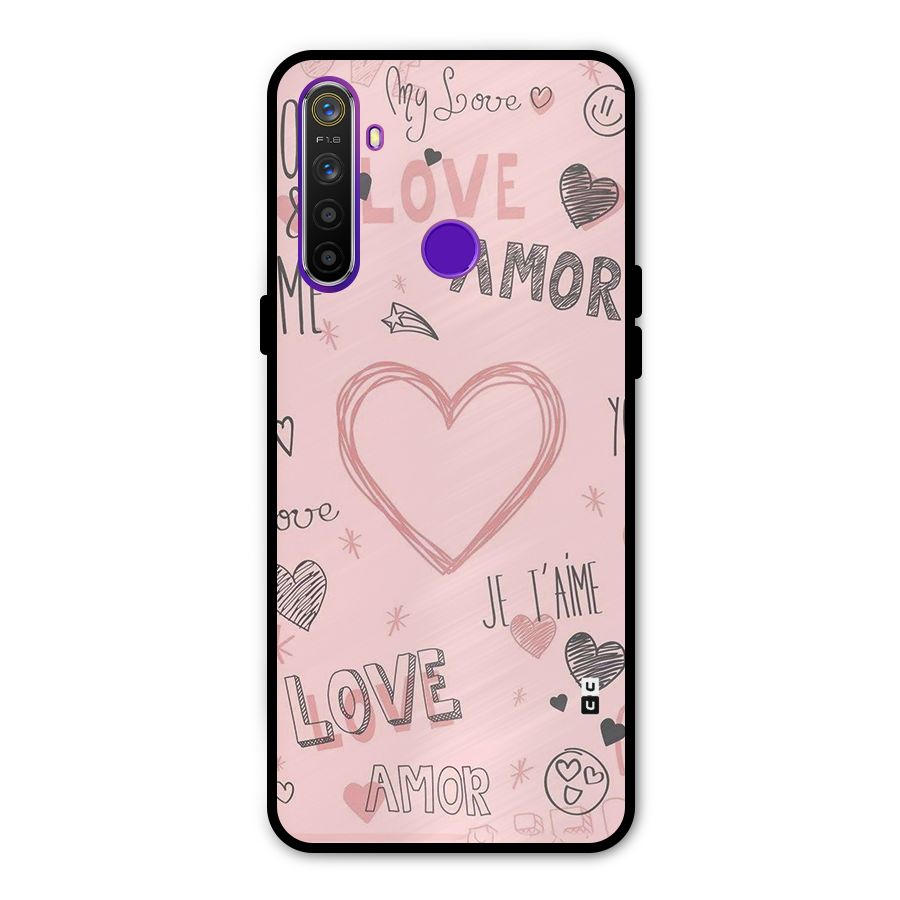 Love Amor Metal Back Case for Realme 5