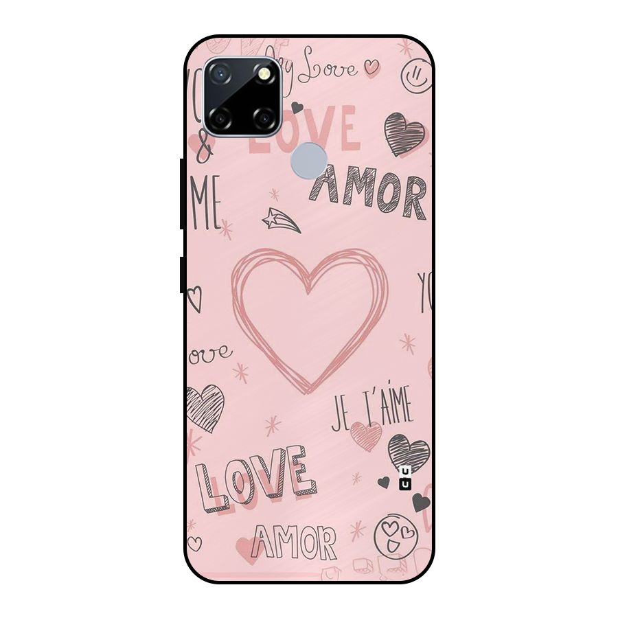 Love Amor Metal Back Case for Realme Narzo 30A