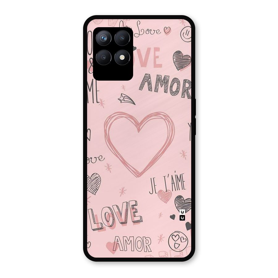 Love Amor Metal Back Case for Realme Narzo 50