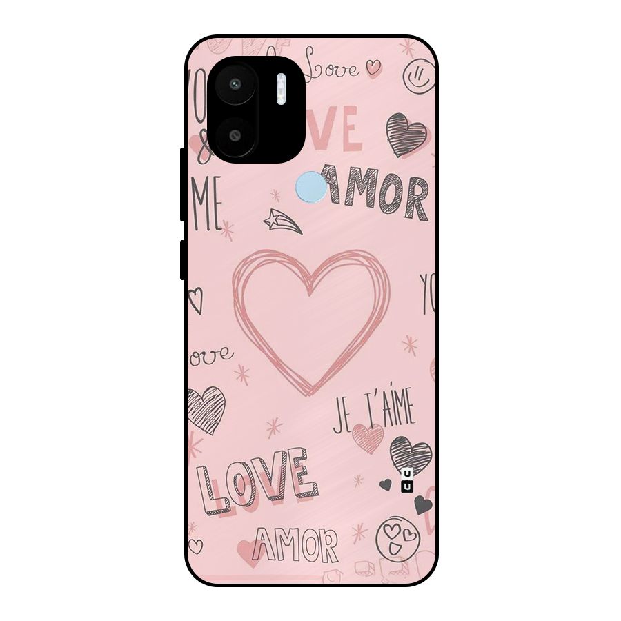 Love Amor Metal Back Case for Redmi A1 Plus
