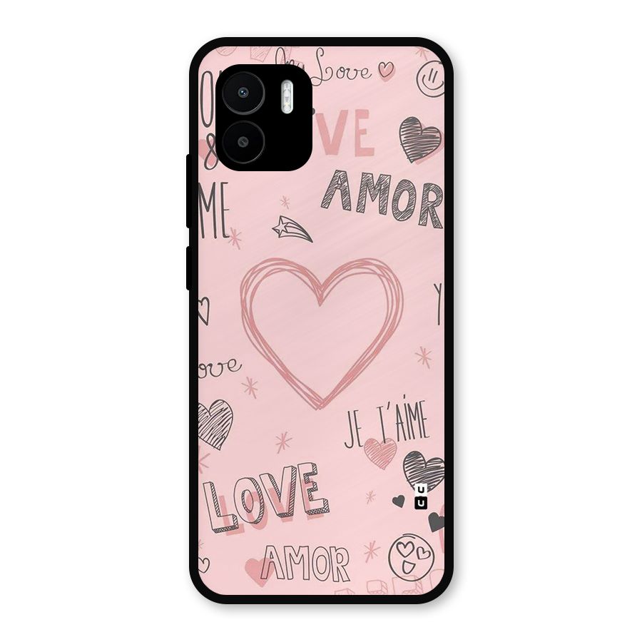 Love Amor Metal Back Case for Redmi A2