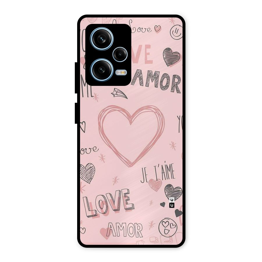 Love Amor Metal Back Case for Redmi Note 12 Pro