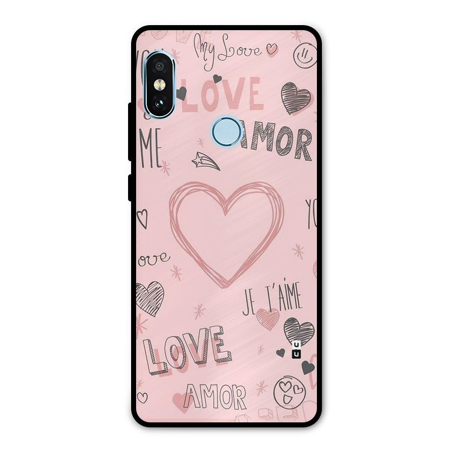 Love Amor Metal Back Case for Redmi Note 5 Pro
