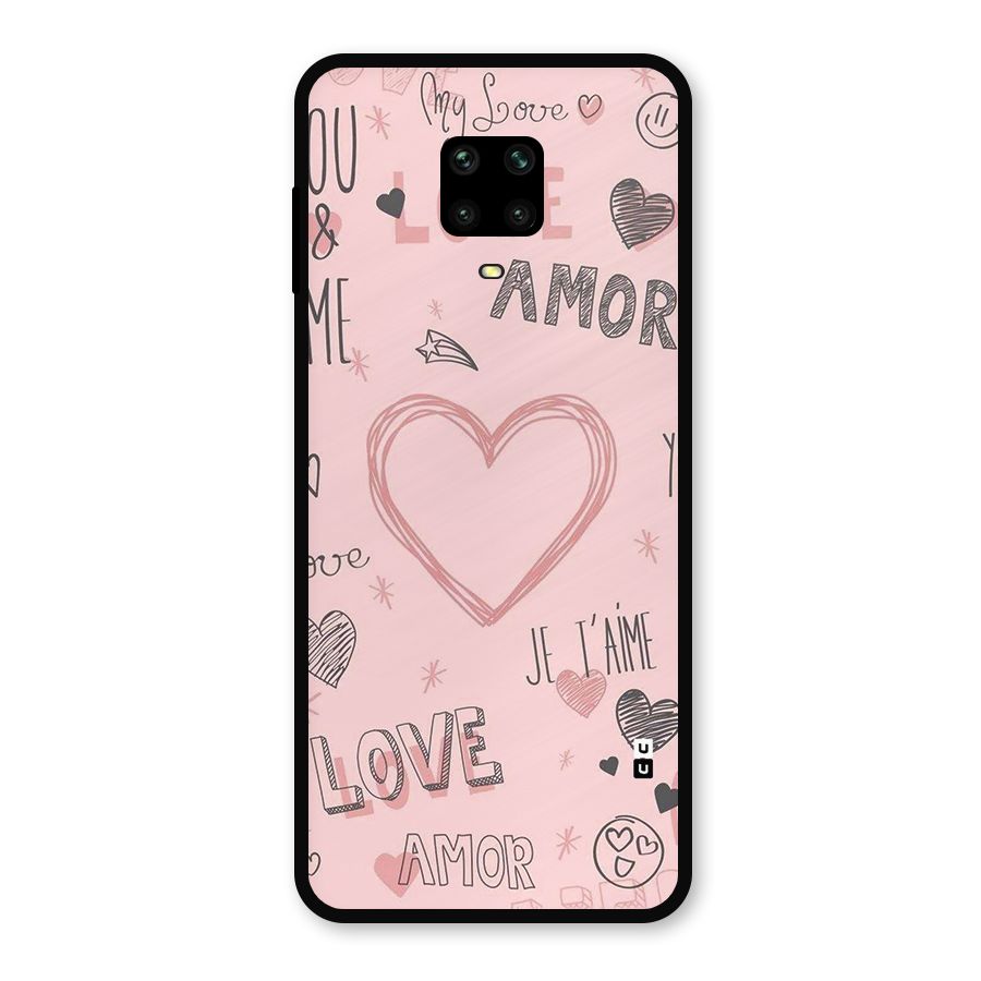 Love Amor Metal Back Case for Redmi Note 9 Pro