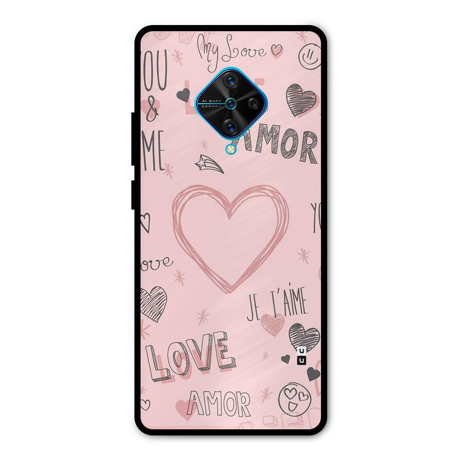 Love Amor Metal Back Case for Vivo S1 Pro