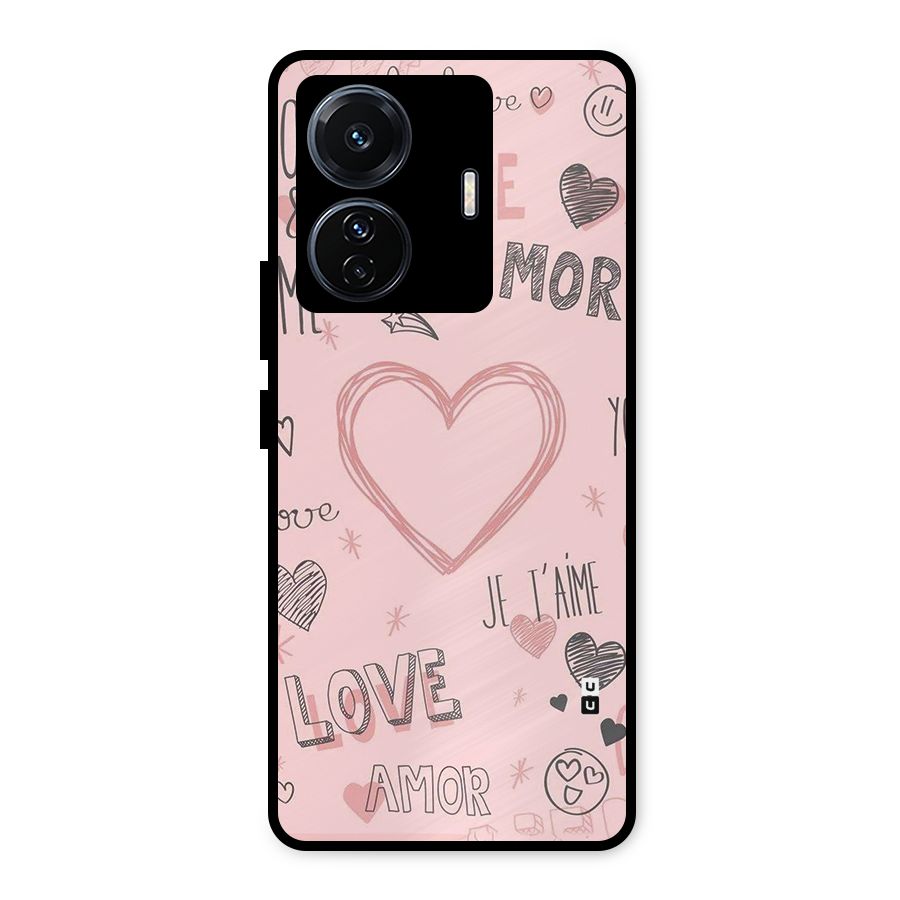 Love Amor Metal Back Case for Vivo T1 Pro