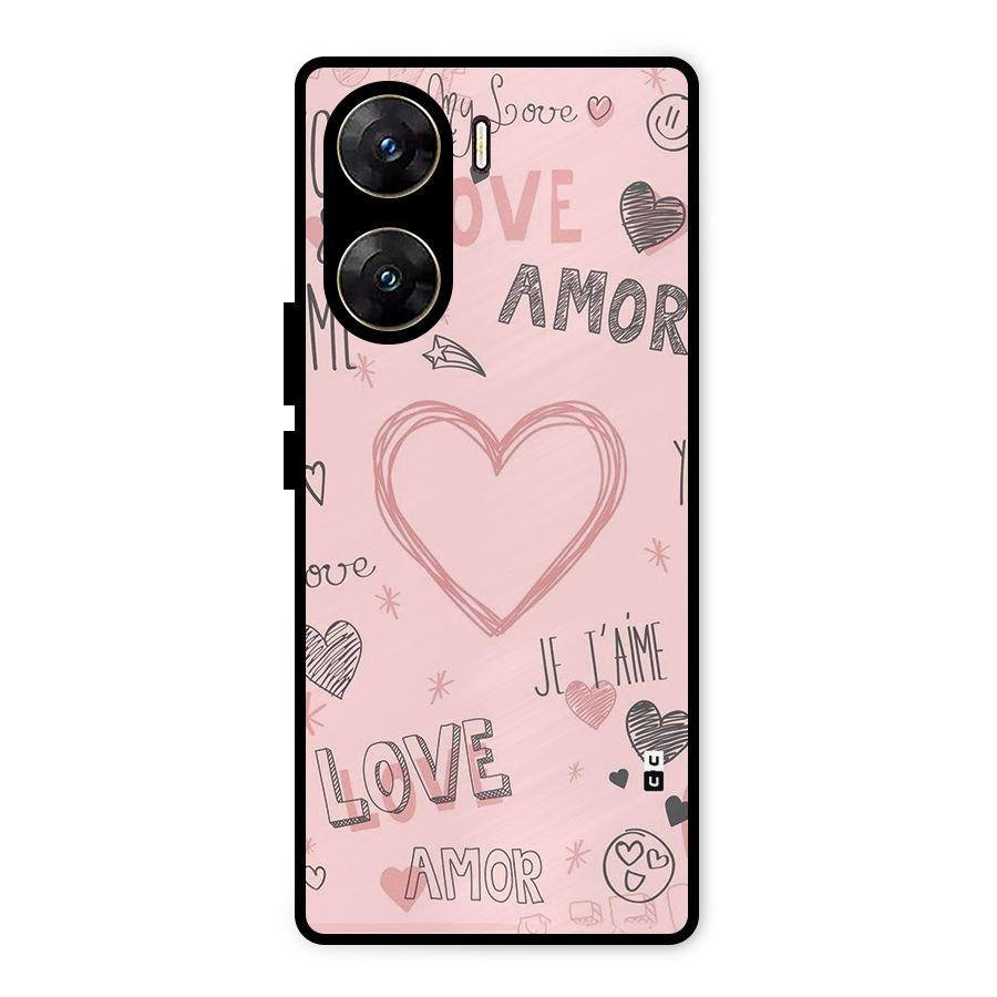 Love Amor Metal Back Case for Vivo V29e