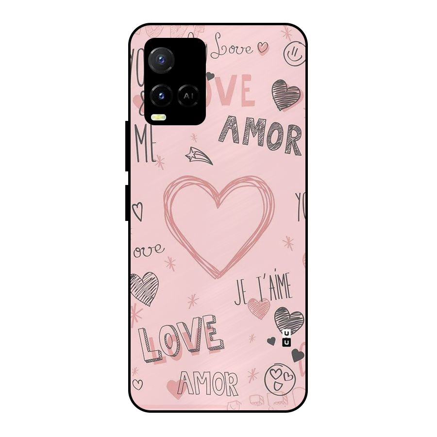 Love Amor Metal Back Case for Vivo Y33s