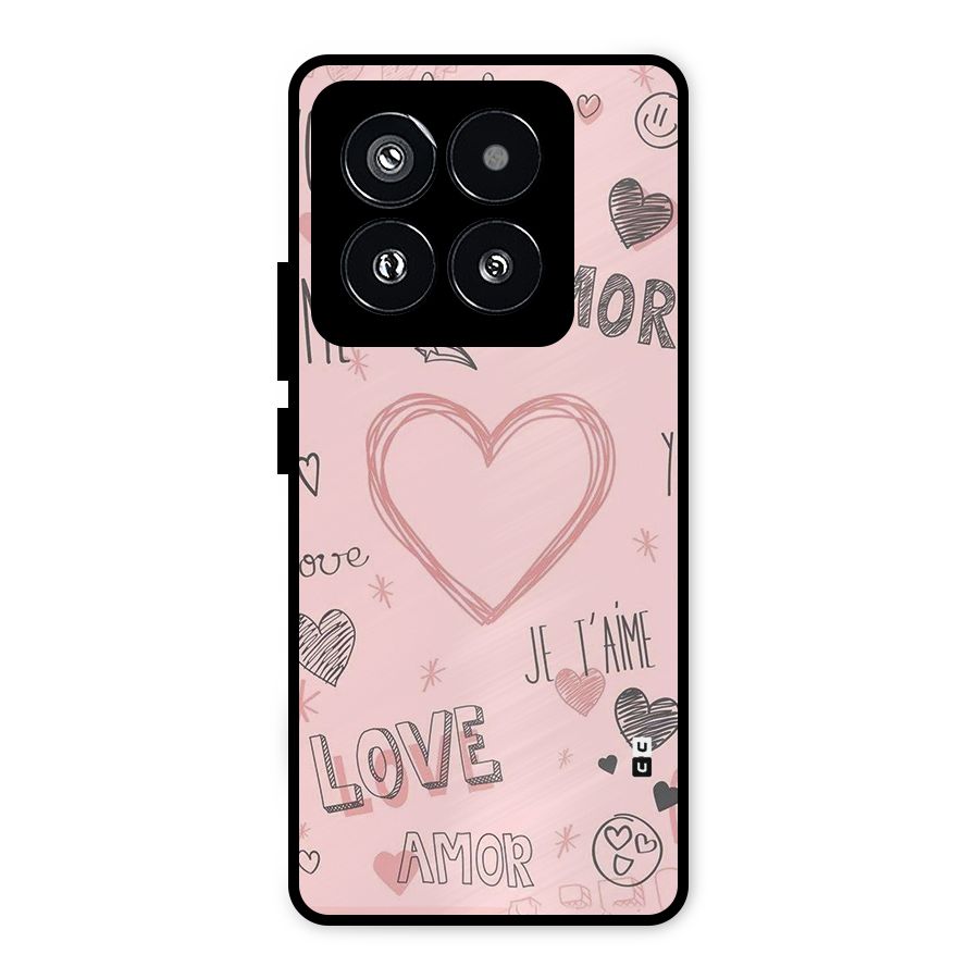 Love Amor Metal Back Case for Xiaomi 14 Pro