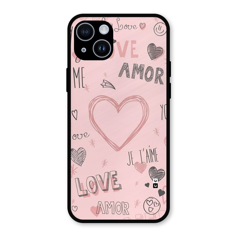 Love Amor Metal Back Case for iPhone 14
