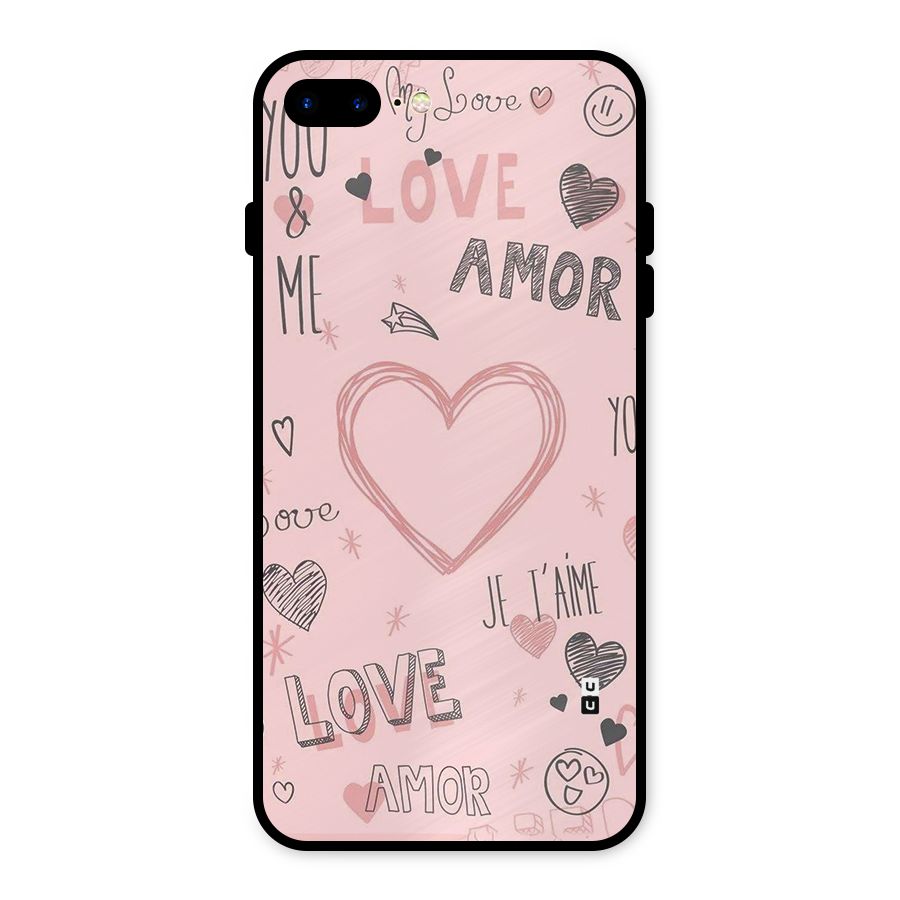 Love Amor Metal Back Case for iPhone 8 Plus